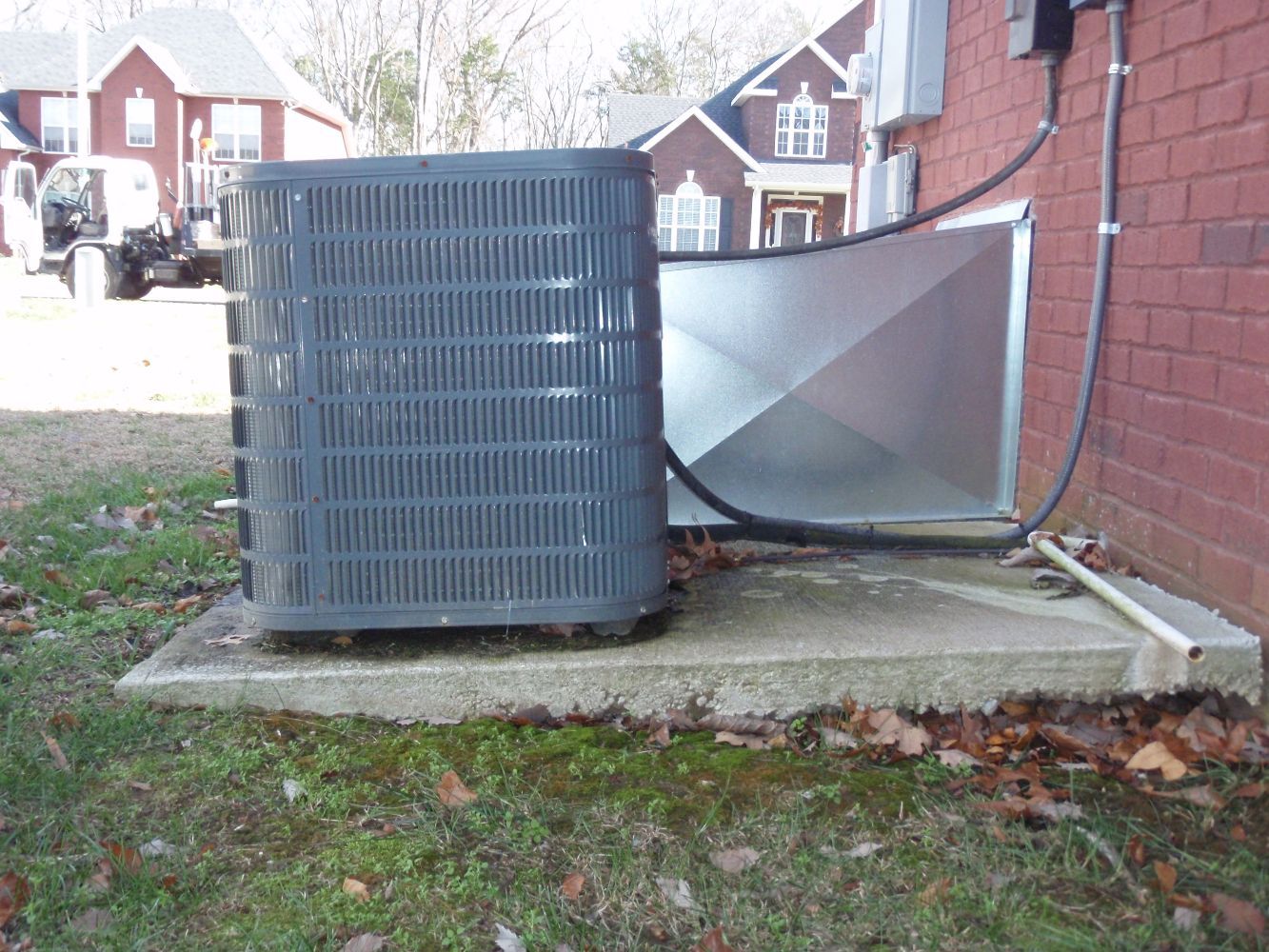 HVAC slab sunk on one side