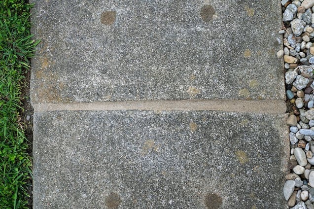 Sidewalk expansion joint after being caulked