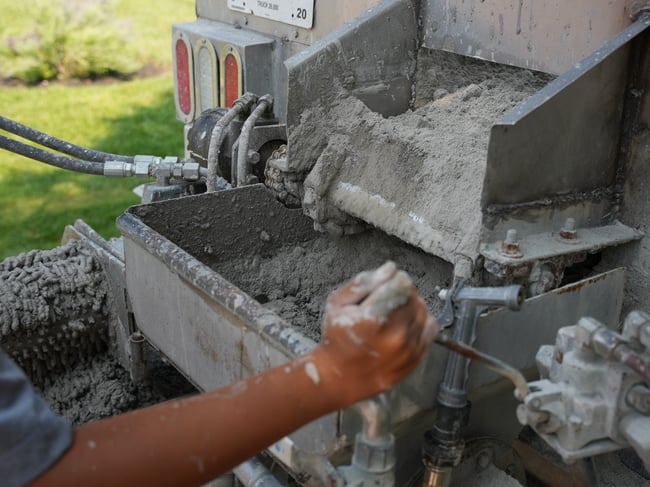 Mixer on the back of the A-1 Concrete Leveling ControlLevel truck