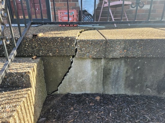 Large structural crack in porch foundation