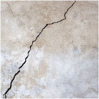 Concrete slab with crack
