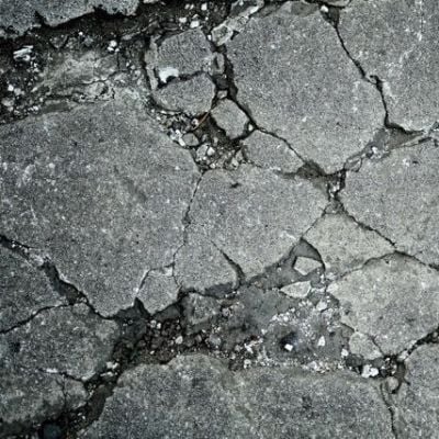 Cracked concrete